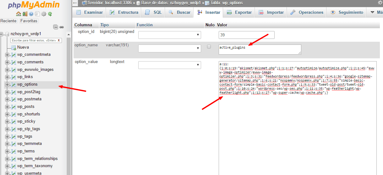 Phpmyadmin also allows you to easily import your wordpress database. Cómo activar un plugin de WordPress con PHPMyAdmin | ceslava