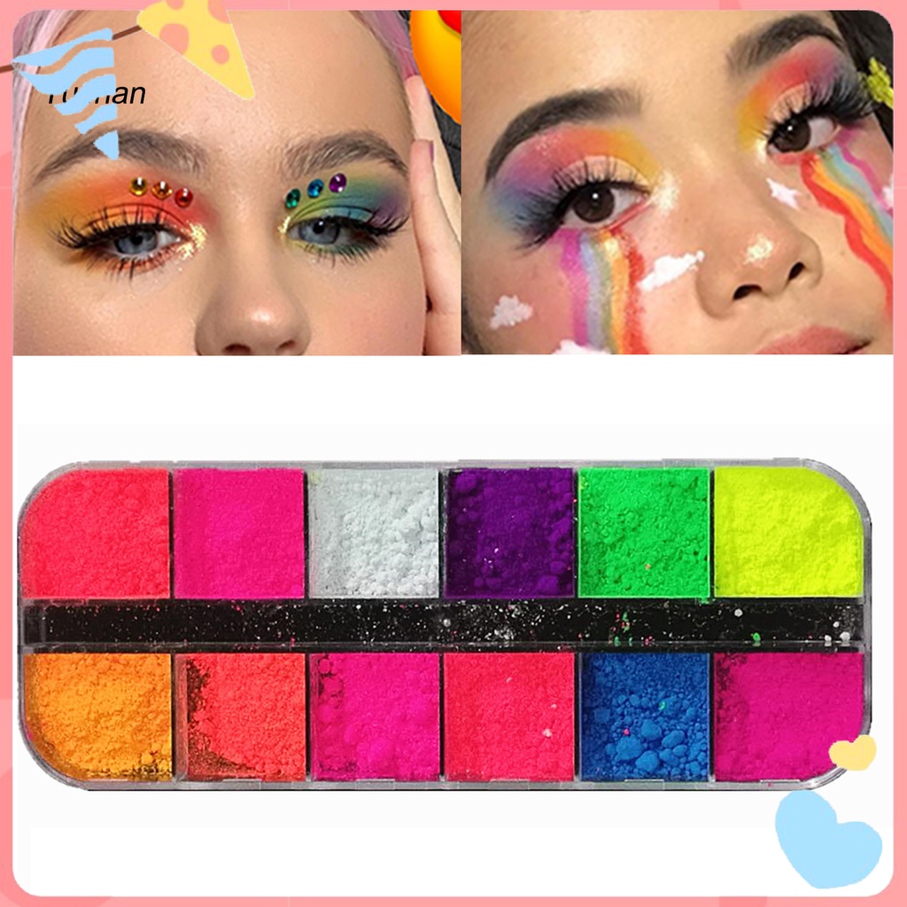 Quieres sorprender a tus amigos la noche del 31 de octubre? Ts Sombra De Ojos Con Textura Suave Decoracion De Halloween Maquillaje De 12 Colores Sombra De Ojos Fluorescente Universal Para Nina Shopee Chile