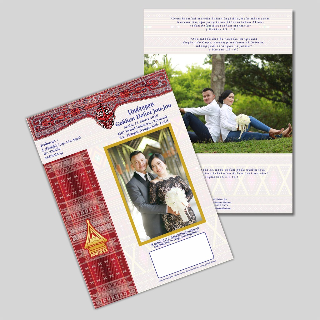 Download desain undangan pernikahan format vector undangan pernikahan 1 motif bunga. Percetakan Undangan Pernikahan Batak
