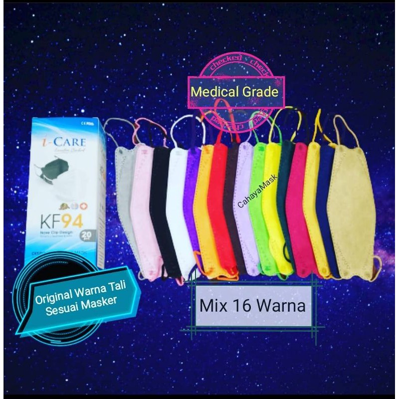 Beli la floret purum masker kf94(standard korea) 4 ply/ isi 10pcs/box bahan tebal dengan harga hanya rp 39.900 di zalora indonesia ® | cod ✔️ garansi 30 . Masker KF94 I-Care Korea Convex 1pcs (7Warna) | Shopee