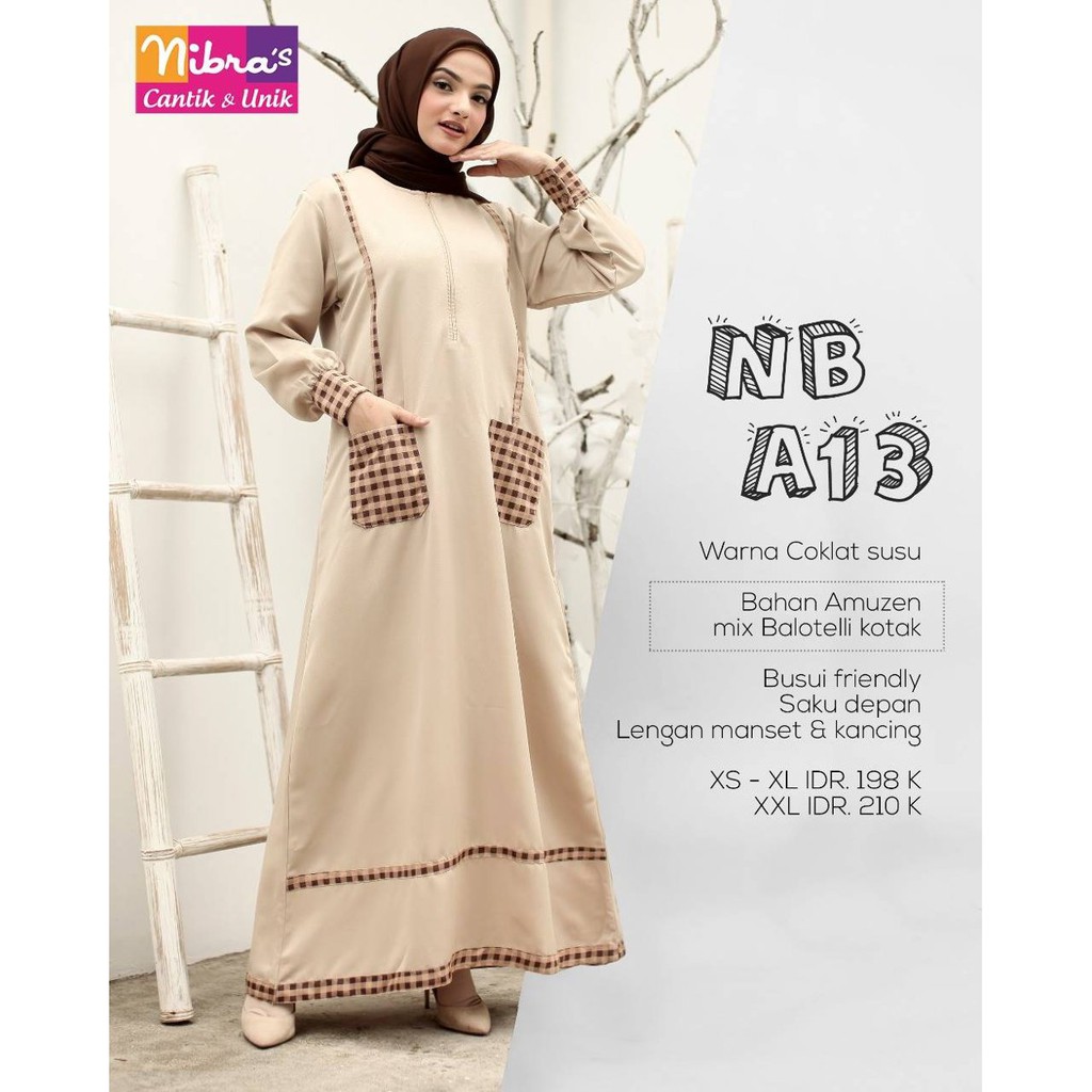 Jual Model Masa Kini Gamis Terbaru Nibras NB A13 Coklat Susu ORIGINAL Baju  Gamis Velvet Indonesia|Shopee Indonesia