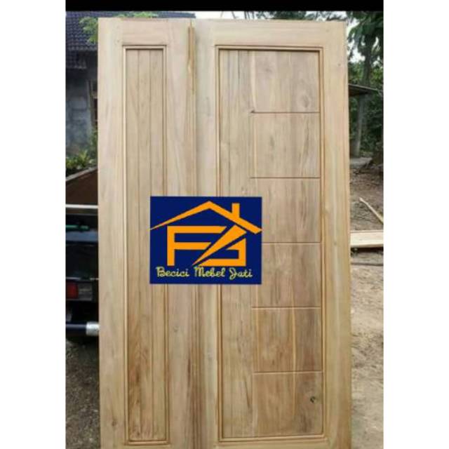 Pintu rumah besar kecil kayu jati mentahan + kusen model minimalis. Pintu Utama 2 Pintu Besar Kecil Kayu Jati Shopee Indonesia
