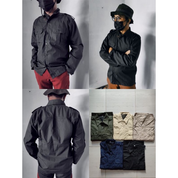 Jual Baju pdl kemeja pdh HEM outdoor lapangan bahan ripstop ripstok seragam  sragam mapala pecinta alam Indonesia|Shopee Indonesia