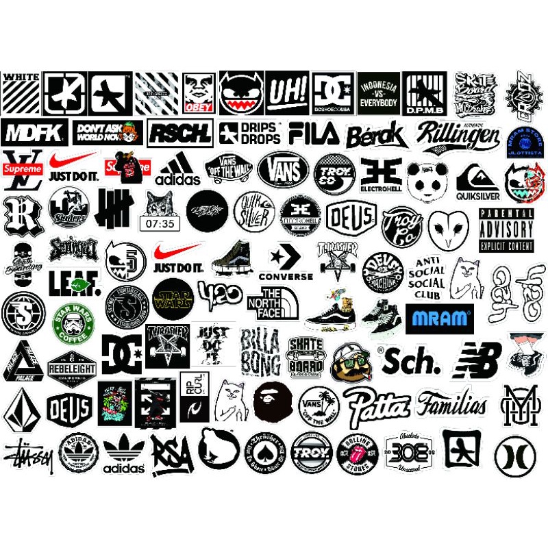 Cara membuat desain logo retro hipster photoshop photoshop. Grosir Stiker Distro Hitam Putih Kualitas Import Random Acak Shopee Indonesia