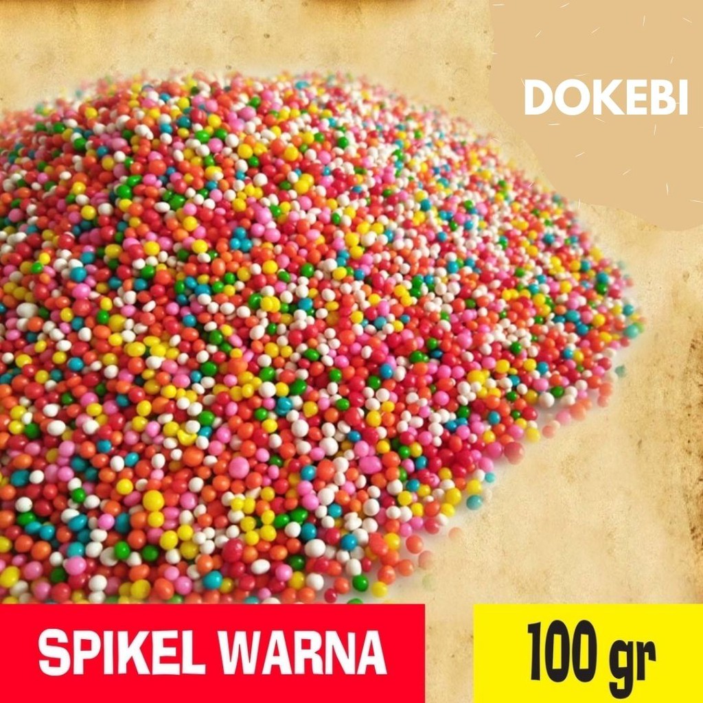 Sprinkle Spikel Trimit Gula Butir rainbow 100 gram / Gula pasir warna warni  / Hiasan Kue | Shopee Indonesia