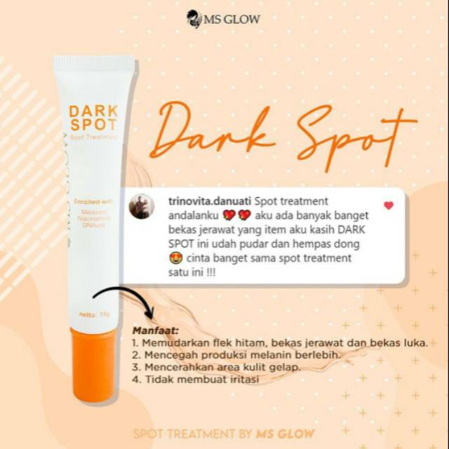 Fyi, sampe sekarang saya masih kesusahan untuk mengeja namanya. Jual Dark Spot Ms Glow Salep Penghilang Bekas Jerawat Ampuh Dan Flek Tipis Indonesia Shopee Indonesia