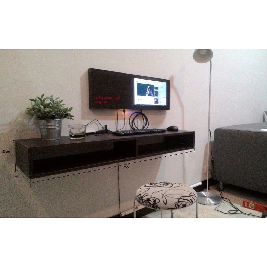 12 03 2019 diy rak hiasan dinding tempel minimalis dari bahan kayu barang bekas dan lampu led desain unik modern harga jual rak untuk tv . Rak Tempel Rak Tv Dinding Gantung Minimalis ukuran