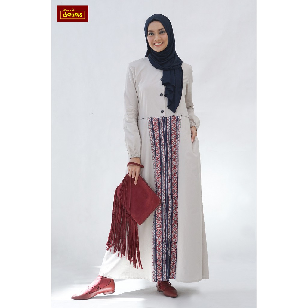Baju gamis remaja modern terbaru 2019 prilly putih ori by shofiya. Dannis Gamis Dannis D Tenun 2 Navy Shopee Indonesia