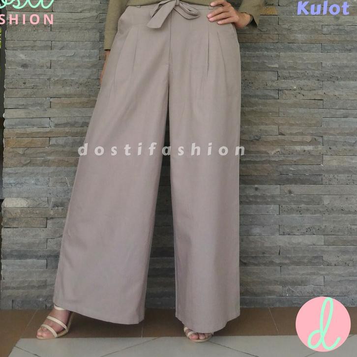 Model Baru - Celana Kulot Katun Jepang Linen Rami Import Bangkok Polos  Wanita Stretch | Shopee Indonesia