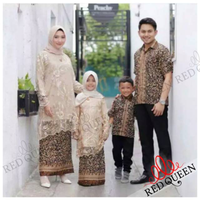 Jual BAJUCOUPLE MUSLIM / Kebaya Batik Couple Pesta Lebaran / Seragam  Keluarga | RED QUEEN BUTIK RQ045 Indonesia|Shopee Indonesia