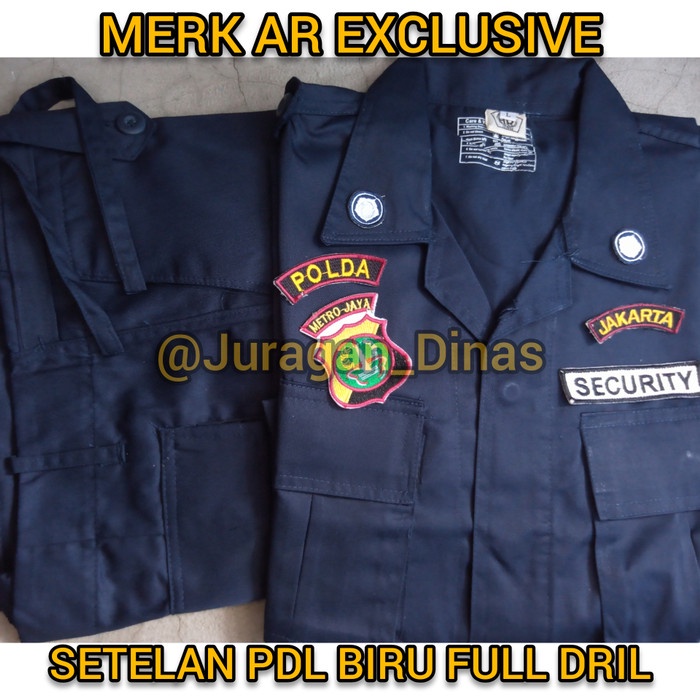 Jual t050r4v Baju + Celana Pdl Biru Hitam Satpam Ar Exclusive Seragam  Security - Size M, Biru Drill Indonesia|Shopee Indonesia