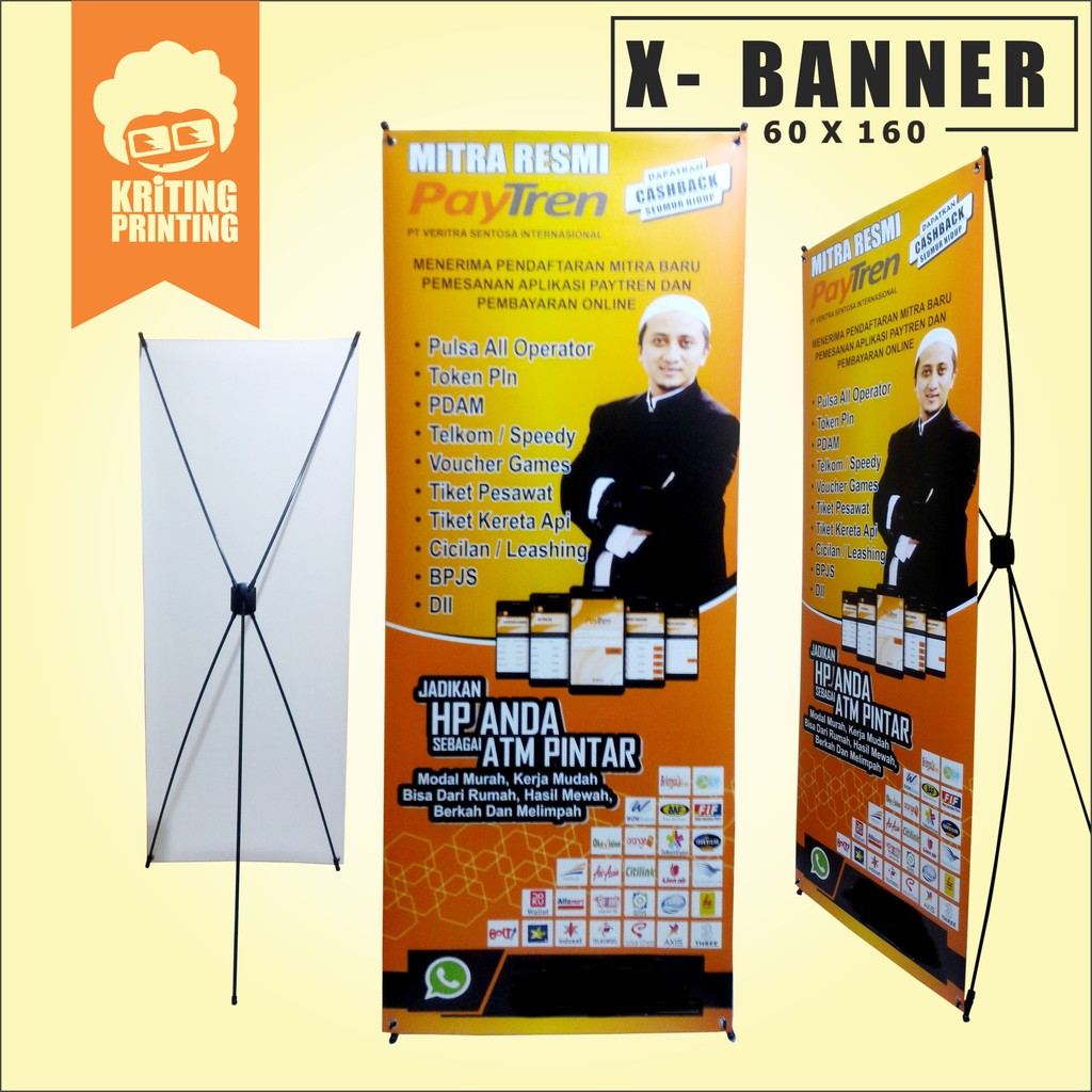 Bahan flexy 280 gram/standar banner . Cetak X Banner Ukuran 60x160 Cm Shopee Indonesia