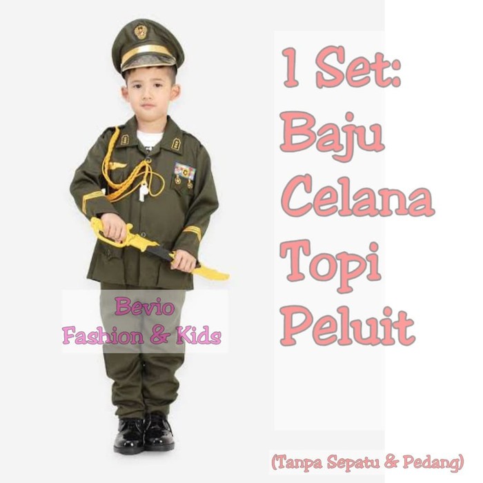 Jual Baju Profesi Anak TNI AD Jendral Kostum Baju Seragam Cilik Setelan  Kijang Indonesia|Shopee Indonesia