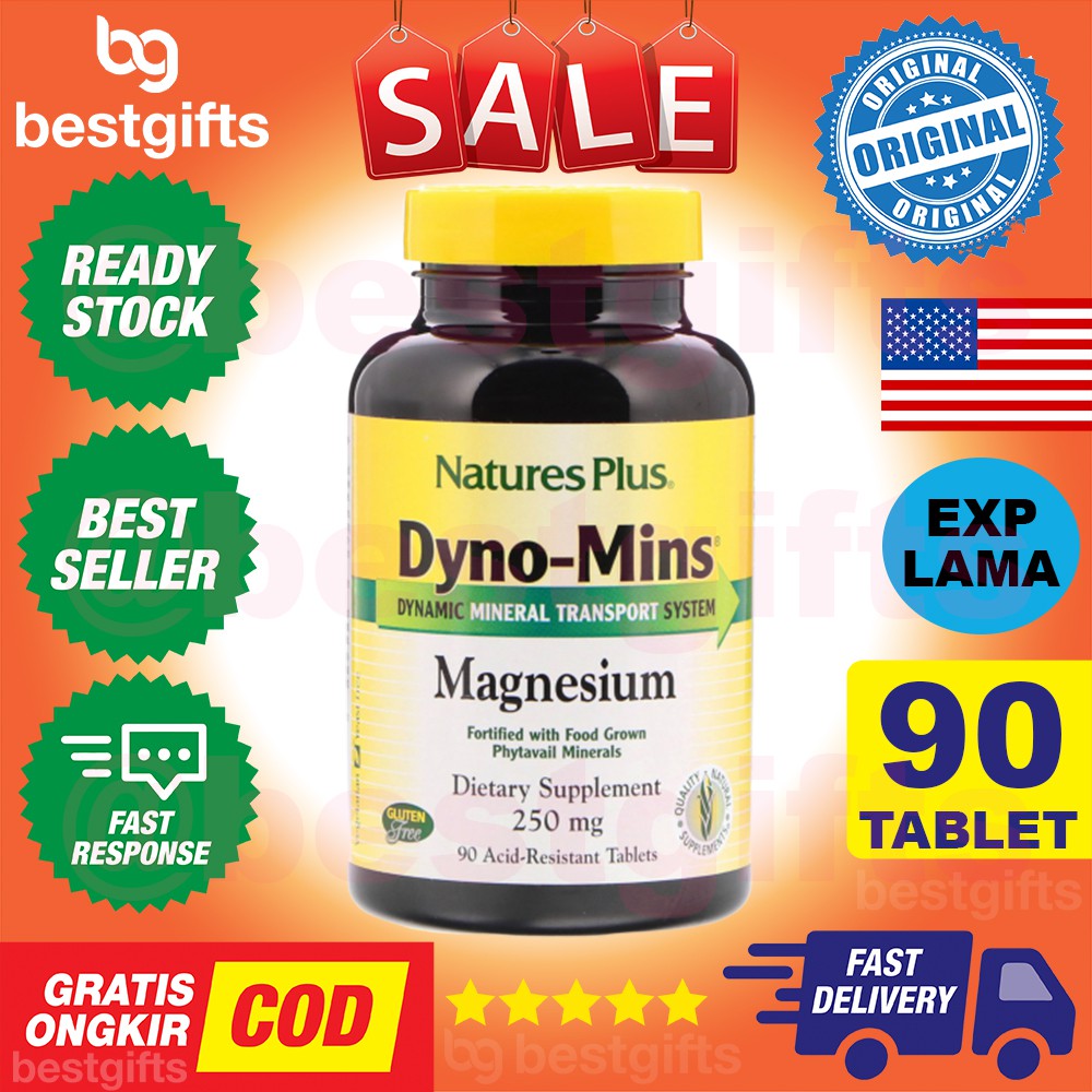 NATURE&rsquo;S NATURES NATURE PLUS DYNOMINS DYNO MINS MAGNESIUM 250MG CEGAH  JANTUNG HIPERTENSI 90 TABLET | Shopee Indonesia