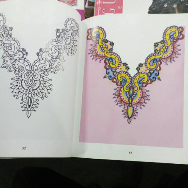 DESAIN BORDIR PADA GARIS LEHER BUSANA (bekas original) | Shopee Indonesia