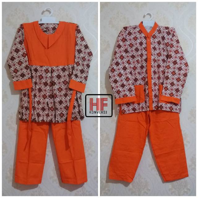 Jual Seragam Muslim Anak Tk / Baju Muslim Bebidol TK Batik Warna Oren  Indonesia|Shopee Indonesia