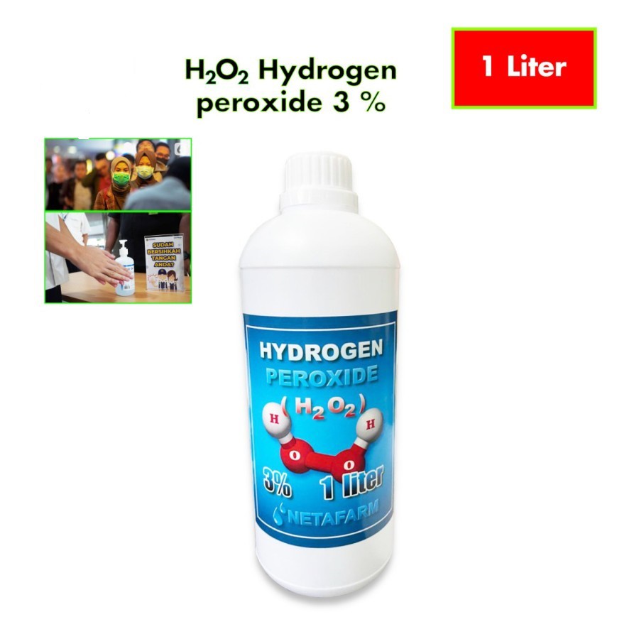 Hidrogen peroksida / h2o2 / hydrogen peroxide 1 kg. Jual H202 3 Hidrogen Peroksida 1 Liter Cairan Steril Farminesia Indonesia Shopee Indonesia