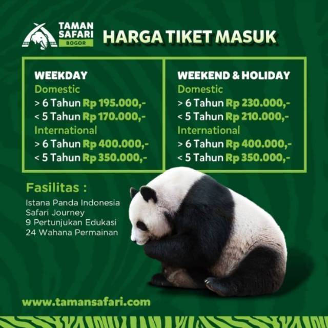 Jual Tiket Taman Safari Bogor + Istana Panda Indonesia|Shopee Indonesia
