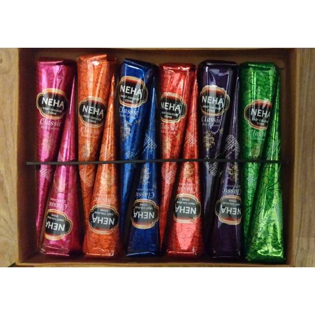 Detail dan dimensi gambar untuk henna tangan kaki warna warni pacar tangan kaki rainbow serba serbi di carousell. Neha Henna Classic 1 Pack Rainbow Colors Shopee Indonesia
