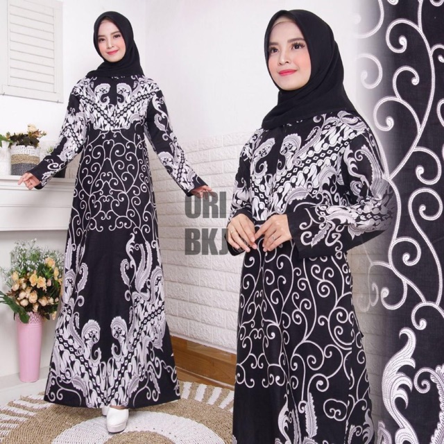 Jual GAMIS BATIK GAMIS SYARI ULIR SILVER ABU-ABU PERAK GAMIS BATIK MODEL  TERBARU TREND 2020 FASHION Indonesia|Shopee Indonesia