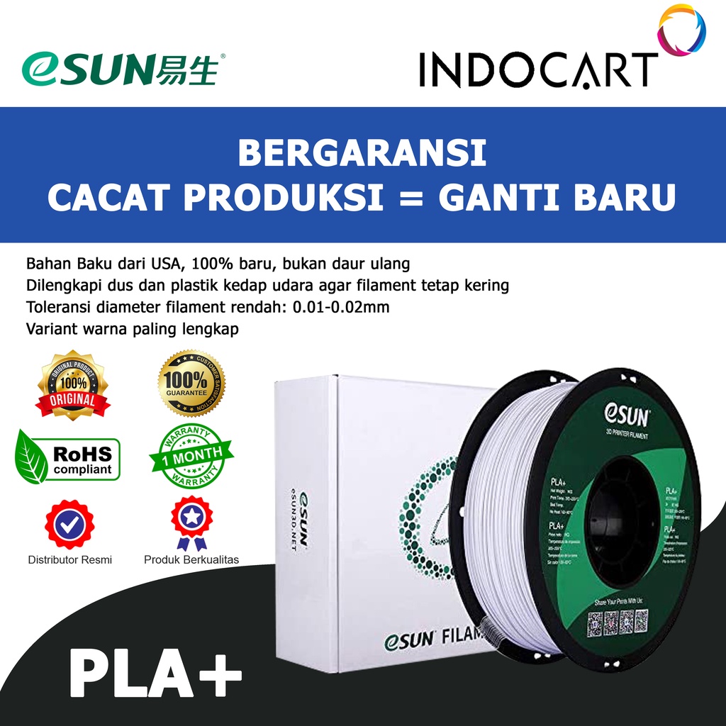 Thanks to 3d printing, we can create brilliant and useful products, from homes to wedding accessories. Jual Tinta Filamen 3d Printer Filament Esun Pla 1 75mm 1kg Indonesia Shopee Indonesia