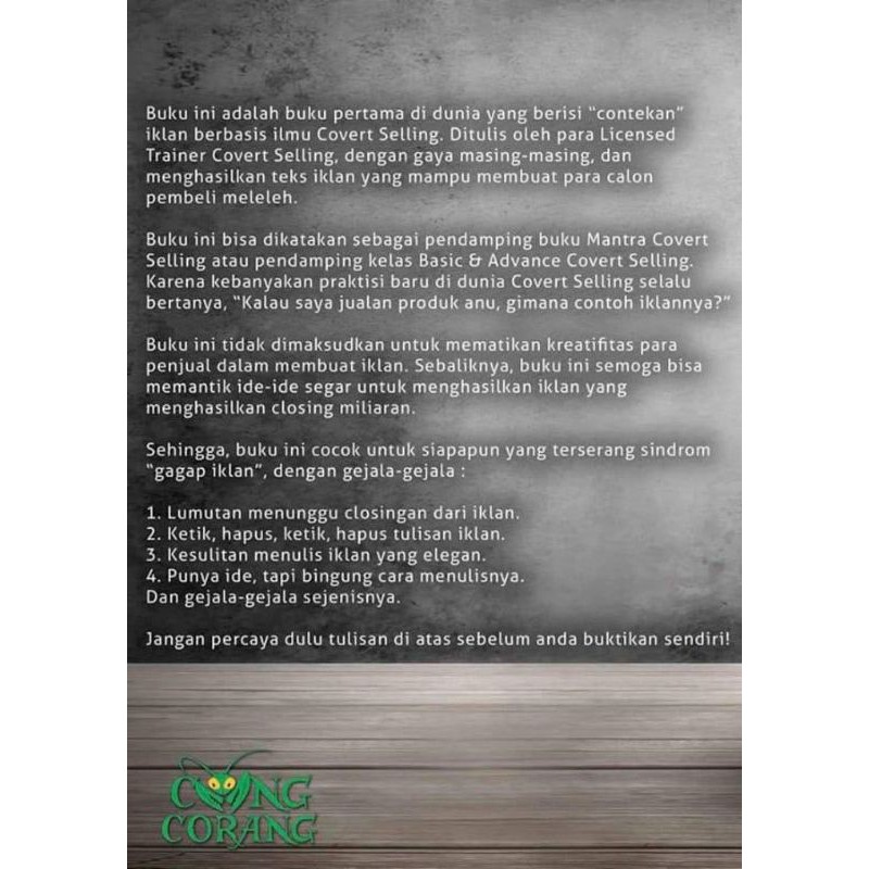 Tonton videonya untuk belajar covert selling . Promo Buku Bisnis Mantra Covert Selling Cangcorang Publishing Buku Bisnis Pendamping Pebisnis Shopee Indonesia