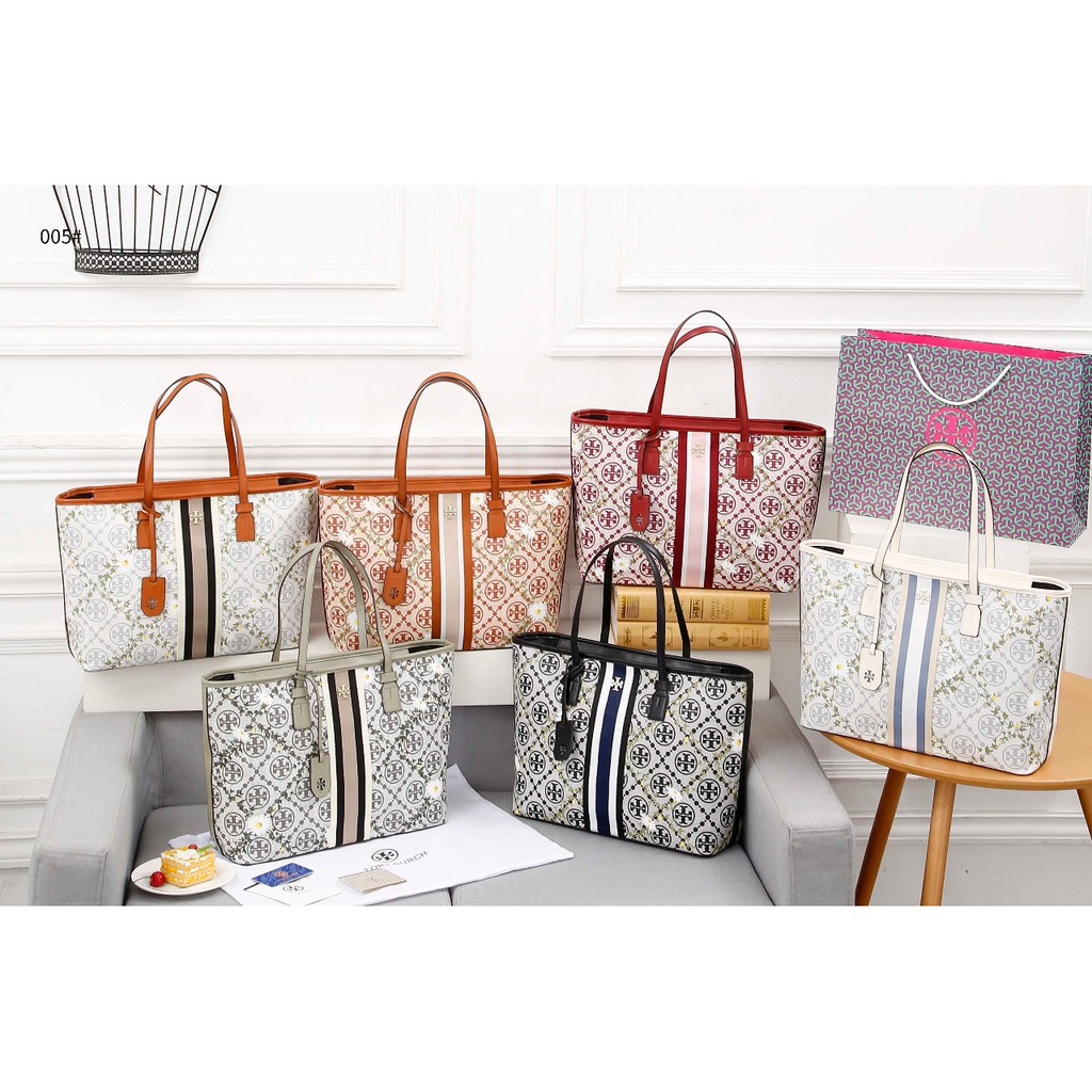 *please be sure to put desired name/monogram (monogram etiquette is first initial, last initial, middle Tory Burch T Monogram Floral Vine Large Top Zip Tote Bag 005 Shopee Indonesia