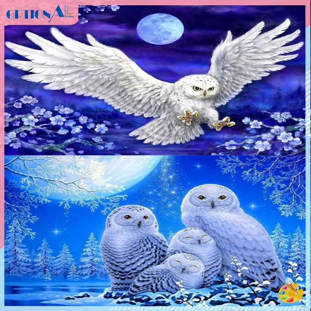 Lukisan Diamond 5D Diy Gambar Burung Hantu Warna Putih Untuk Dekorasi Rumah | Shopee Indonesia 1001_X_1001_jpg