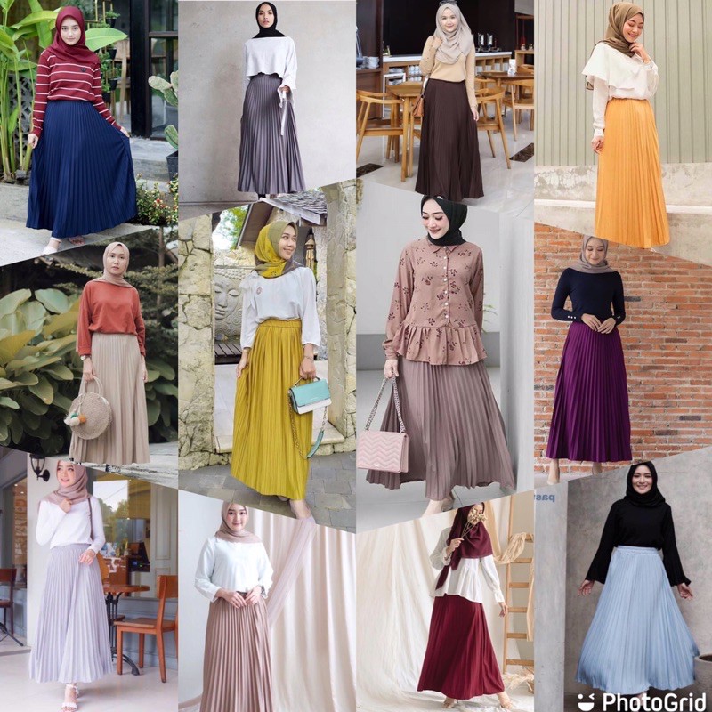 Cbpdl21 kemeja pria tangan pendek dan rok lilit serut wanita warna pink ungu pasangan. ROK PLISKET PREMIUM / MAXI SKIRT PRISKET PLEATES IMPORT