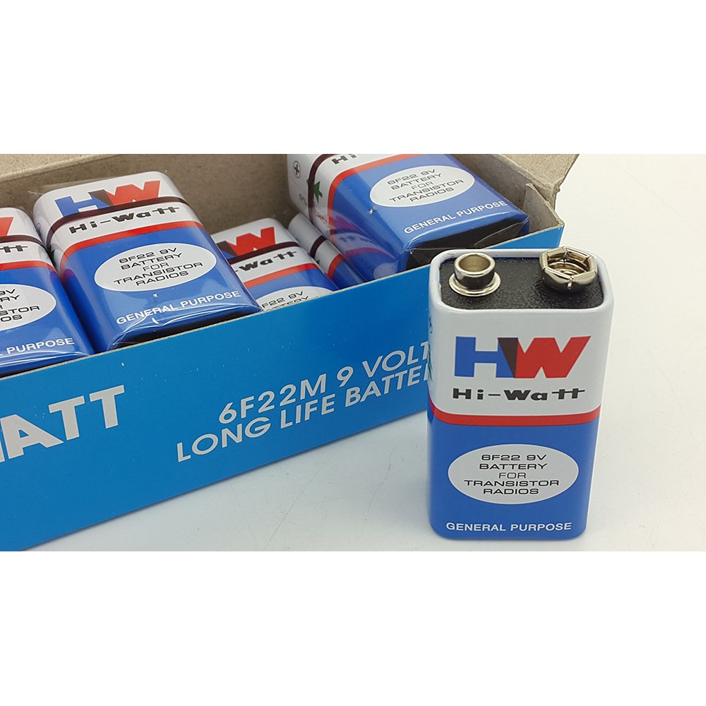 Baterai 9v / Battery 9 Volt / Baterai kotak Merk HW ( HI-Watt ) | Shopee  Indonesia