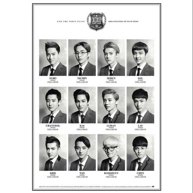 Grup ini debut dengan 12 anggota yang dibagi menjadi dua subgrup: Jual New Rare Tubed Official Poster Exo Xoxo All Member Ot12 Black White Ori Shopee Indonesia