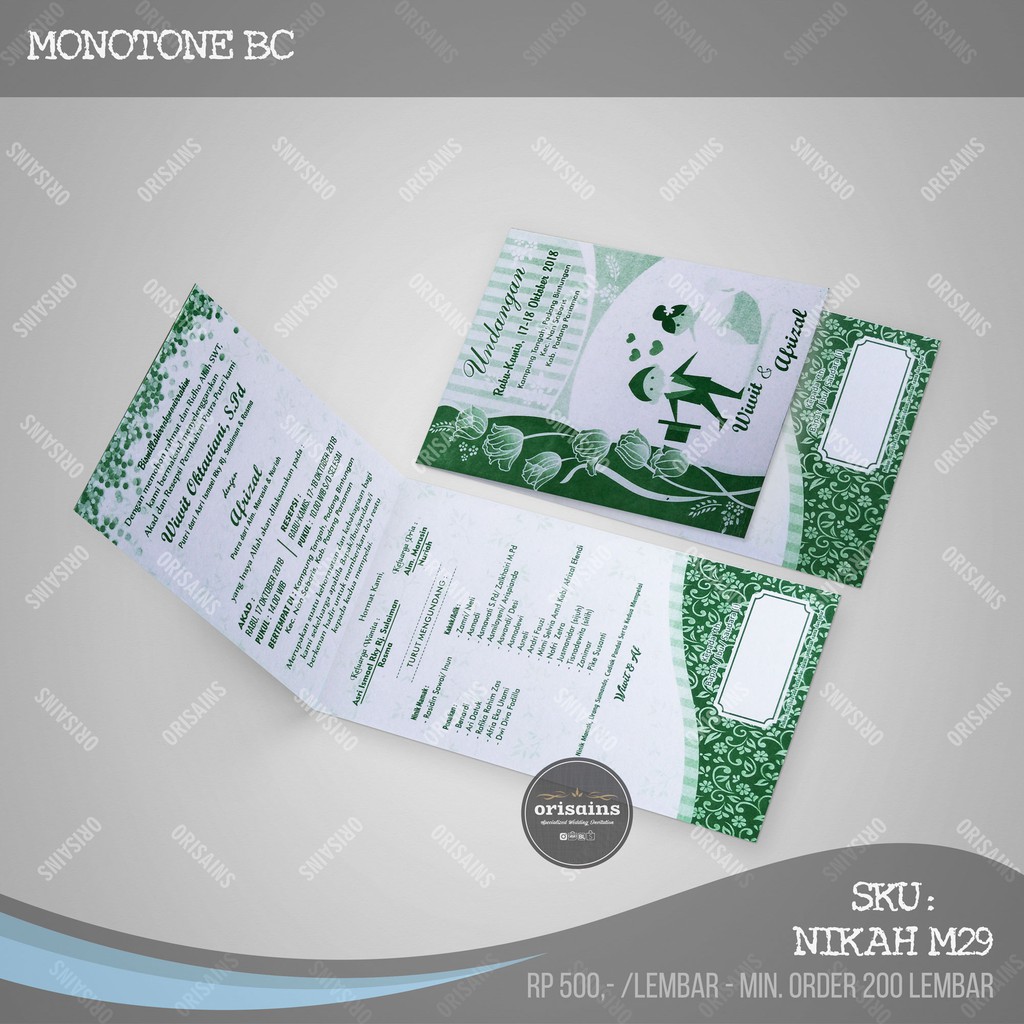 Download undangan aqiqoh dan khitanan format word bisa di edit. Cetak Undangan Unik Murah Pernikahan Satu Warna Nikah M23 Min Order 200 Lembar Shopee Indonesia
