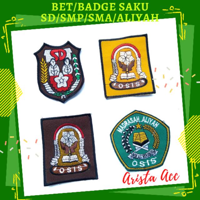 Jual Bet Saku Bordir SD SMP dan SMA Badge Atribut Perlengkapan Seragam  Sekolah Indonesia|Shopee Indonesia