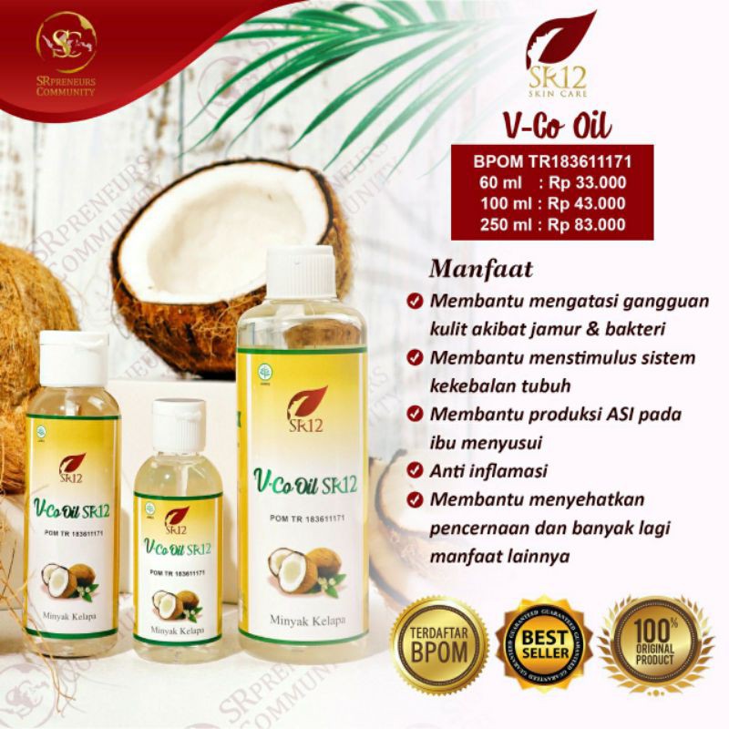 Meningkatkan produksi kolagen · 4. Jual Asli Minyak Kelapa Murni Vco Sr12 Virgin Coconut Oil Bpom Original Food Grade Wajah Kulit Kering Indonesia Shopee Indonesia