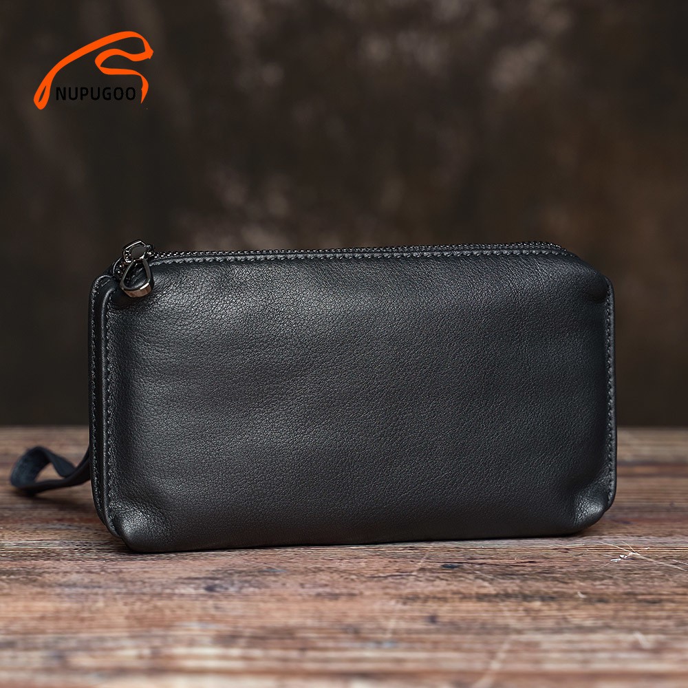 Genuine leather coin pouch change holder for men/woman with&nbsp;. Casual Men Clutch Bag Genuine Leather Wallet Phone Mini Coin Purses Credit Card Holder Blue Busin Shopee Indonesia
