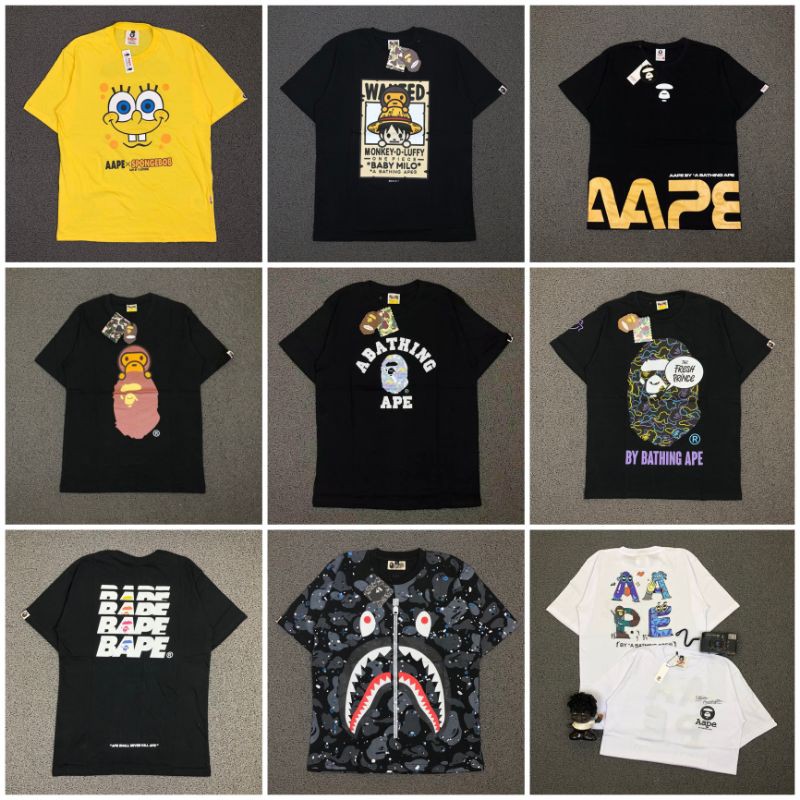 64 items on sale from $66. Jual Kaos T Shirt A Bathing Ape Aape Wgm High Quality Premium 1 1 Mirror Indonesia Shopee Indonesia