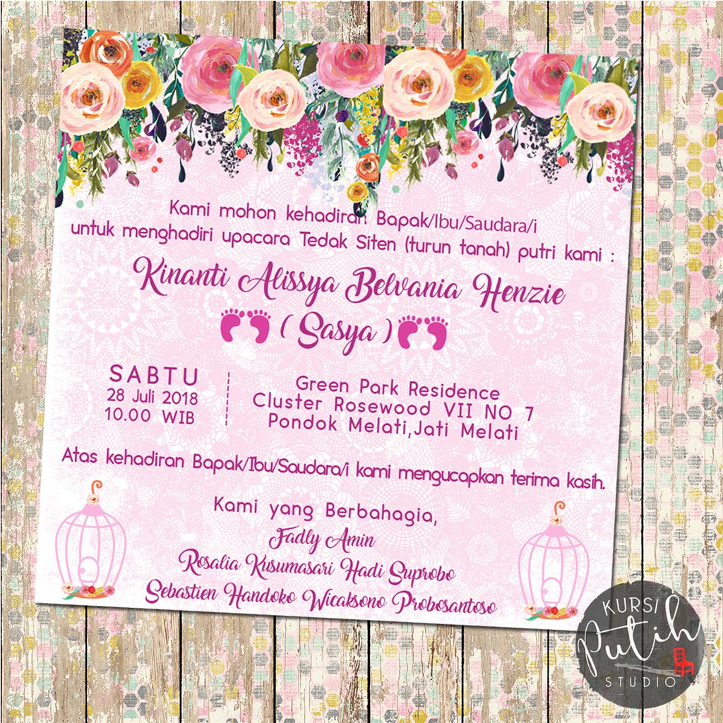 Lihat ide lainnya tentang kartu bayi, kartu, undangan. 35+ Latest Desain Undangan Tedak Siten - Heart and Lingszine