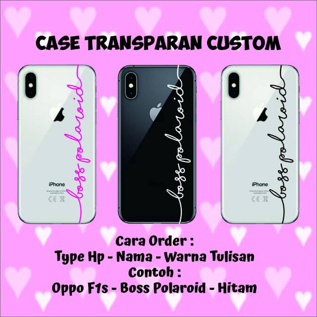 CUSTOM CASE TULISAN TRANSPARAN | Shopee Indonesia