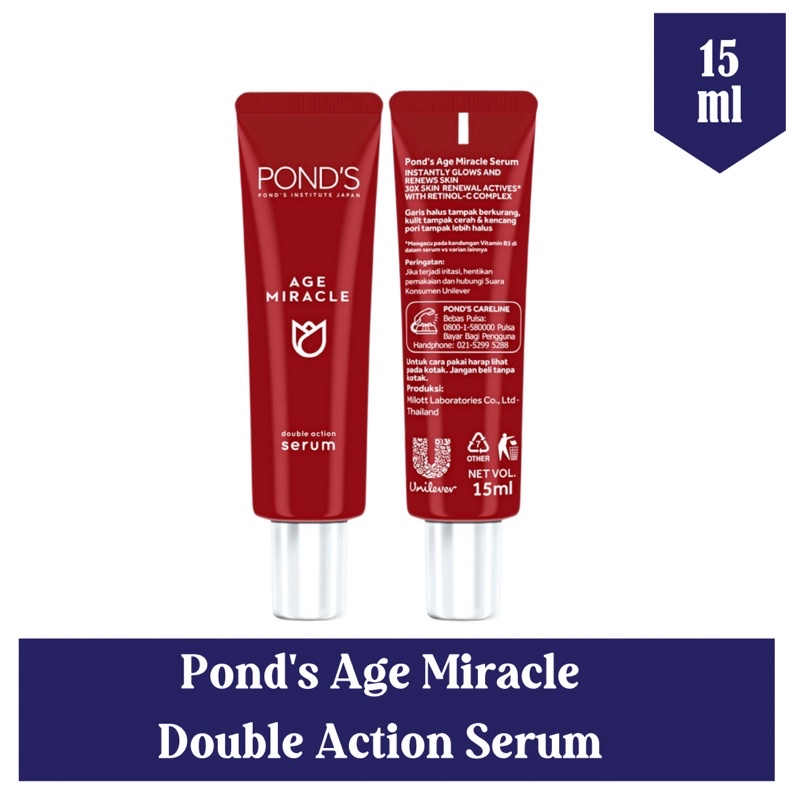 Jual Ponds Age Miracle Double Action Retinol Serum Anti Aging 15 MI  Indonesia|Shopee Indonesia