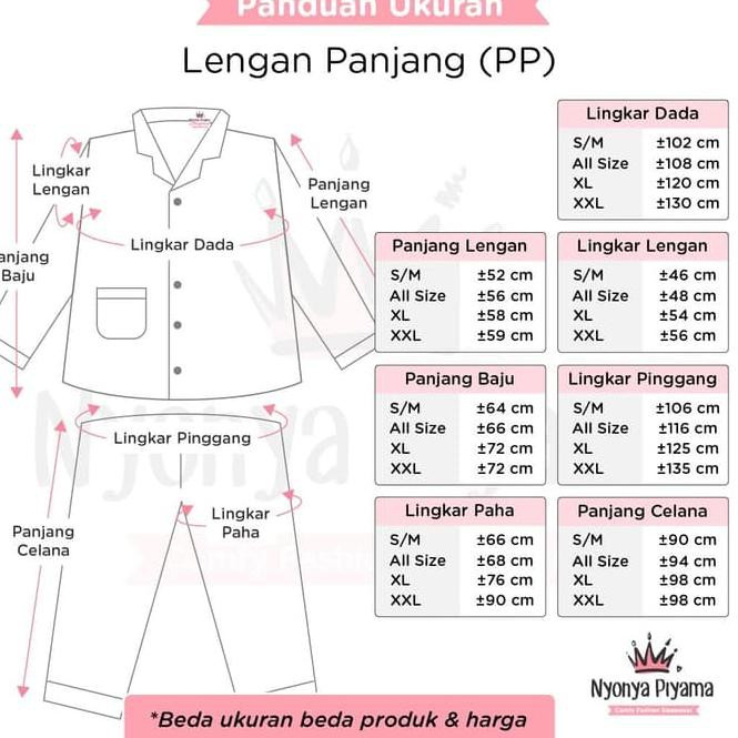 Pola!.. Piyama Lengan Panjang S/M Dewasa Baju Tidur Katun - 05 | Shopee  Indonesia