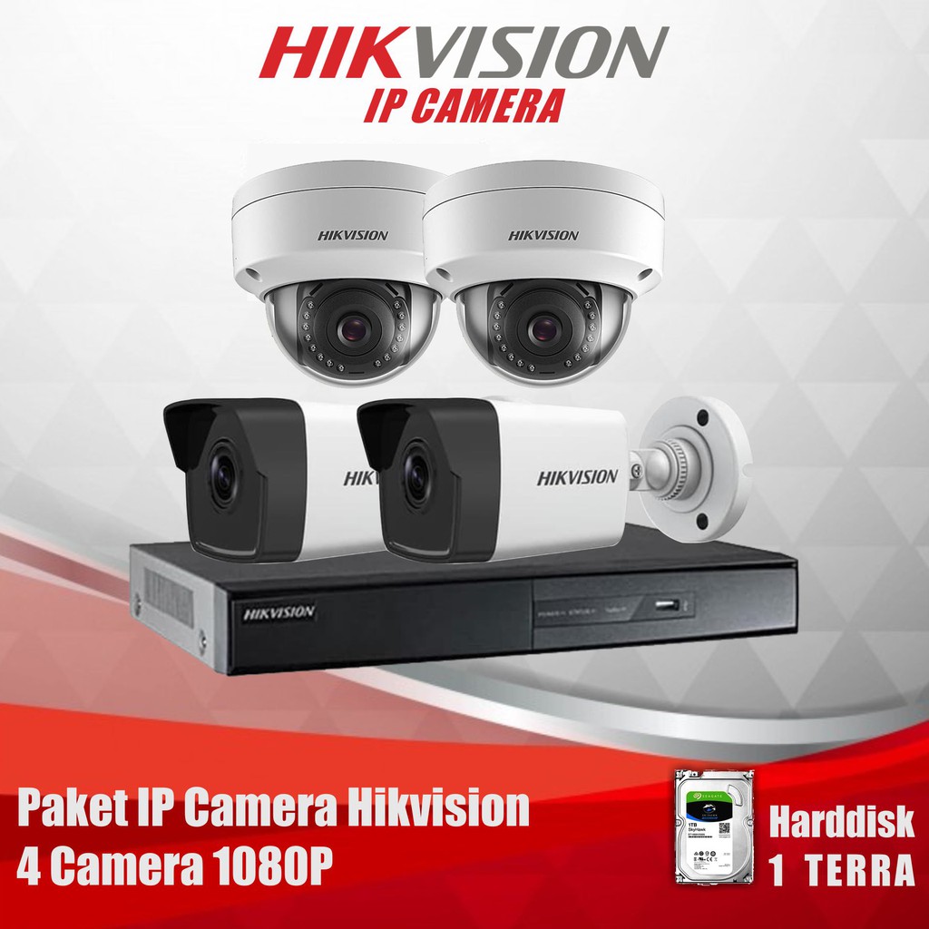 ∙ promo pengguna baru ∙ kurir instan ∙ bebas ongkir ∙ cicilan . Jual Paket Ip Camera Hikvision 1080p 4 Channel Full Set Siap Pasang Indonesia Shopee Indonesia