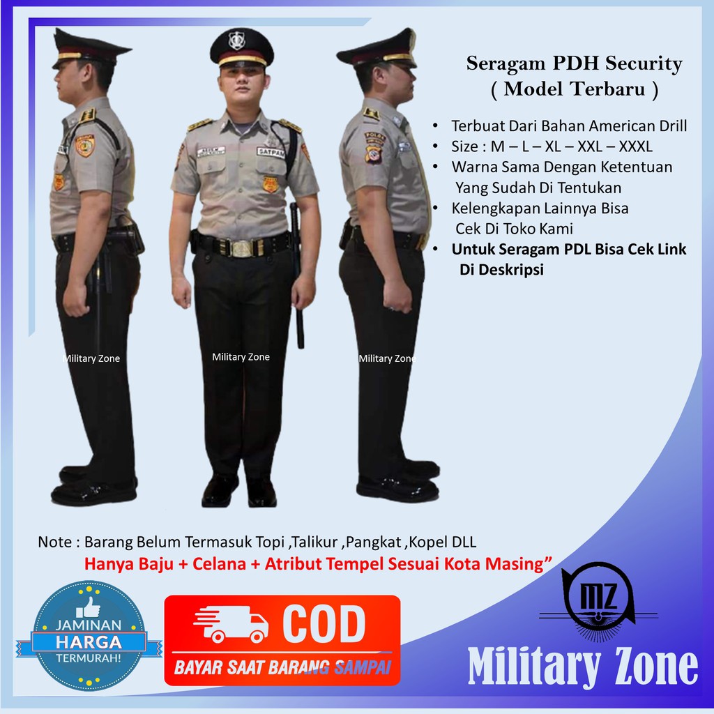 Jual Baju Seragam PDH Security Satpam Baru Terbaru Setelan Dinas Harian  Kerja Kantor PDL PSH Lapangan Indonesia|Shopee Indonesia
