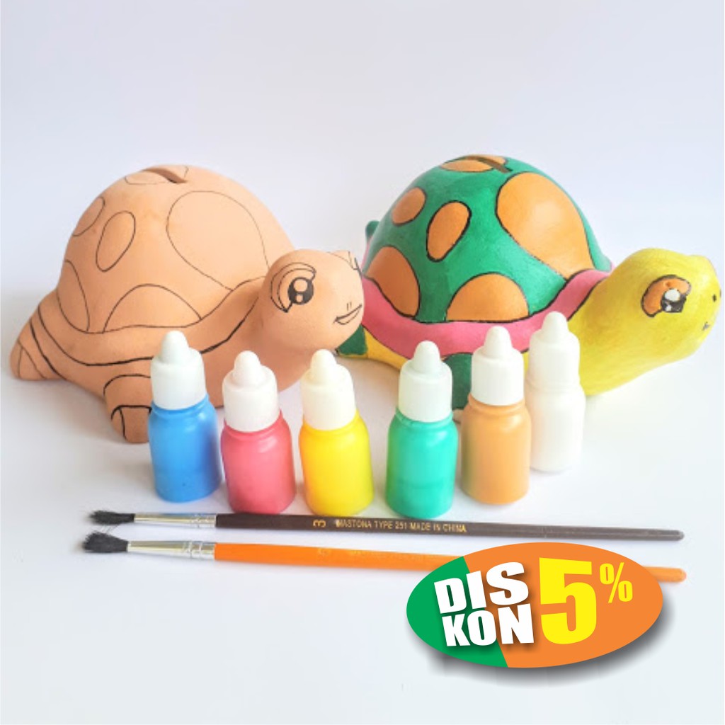 Sketsa kura kura lucu , warna kura kura , gambar kura kura untuk mewarnai , gambar kura kura hitam putih untuk kolase , kolase kura kura . Kado Ulang Tahun Anak Anak Unik Diy Mewarnai Celengan Keramik Karakter Kura Kura Shopee Indonesia