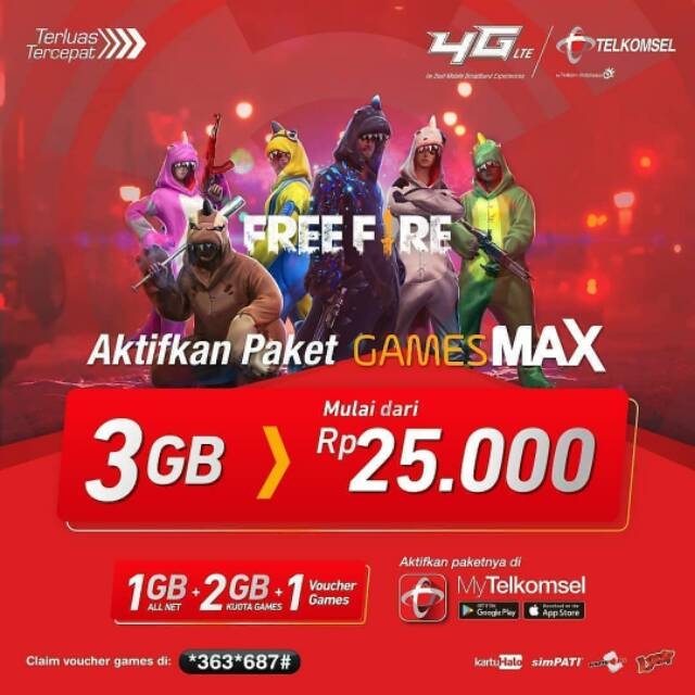 Paket GamesMAX Total Kuota 3GB Telkomsel Tsel Game Internet Data | Shopee  Indonesia