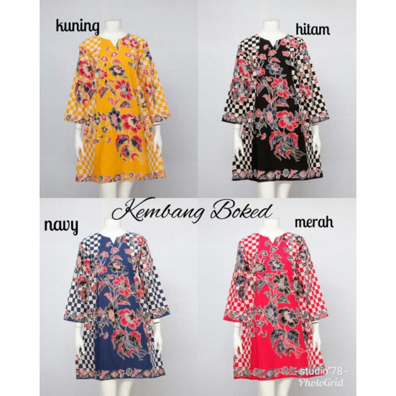 Tunik Kembang Boked Size M-XL | Shopee Indonesia