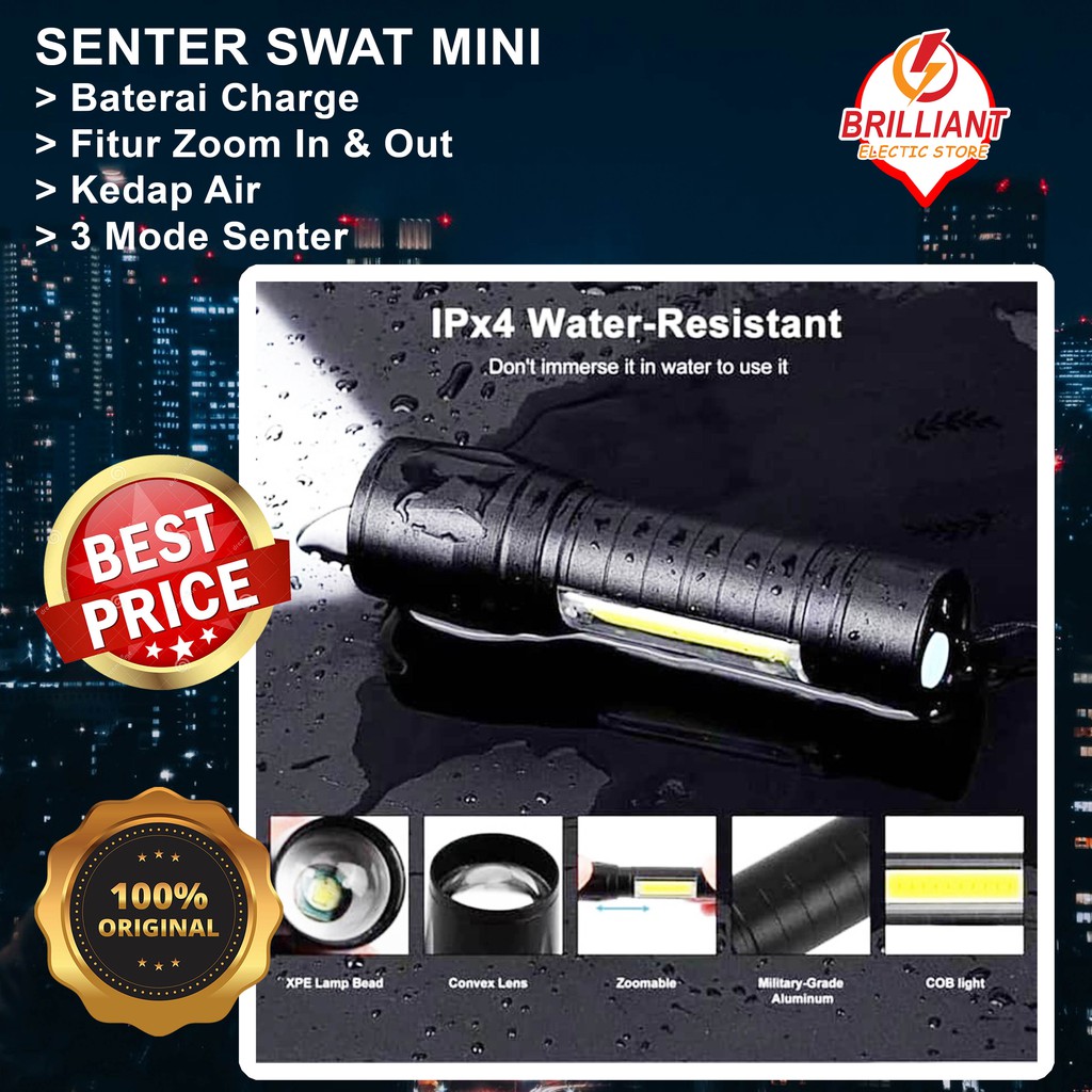 Senter / Senter LED / Senter Mini / Lampu Senter / Senter Cas / Senter  Murah / LED / Senter SWAT | Shopee Indonesia