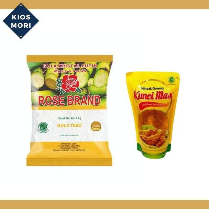 Jual Paket Gula Gulaku / Rose Brand 1 kg + Minyak Goreng Kunci Mas 200 mL |  Shopee Indonesia