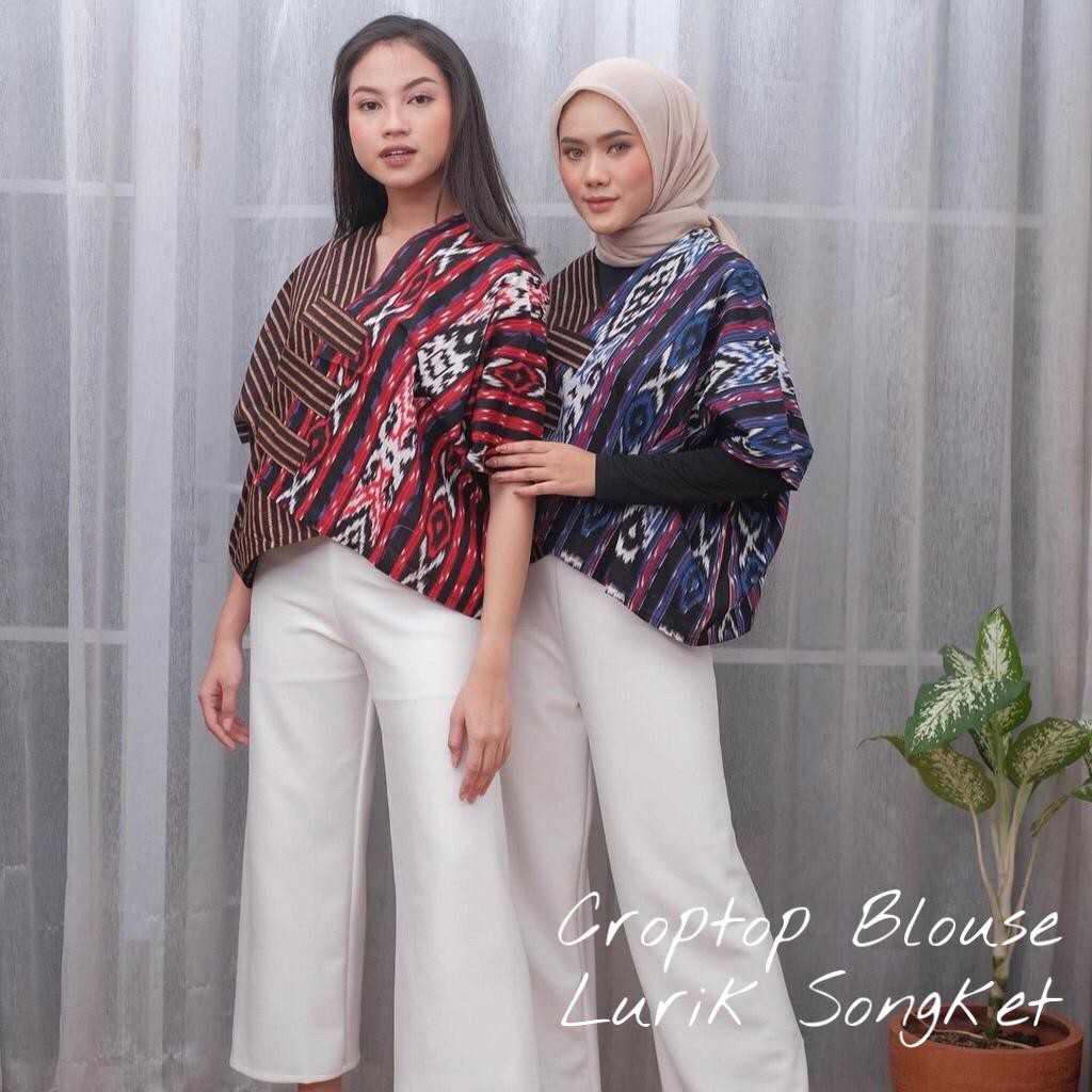 Jual Crop Top Blouse Lurik Songket Batik Modern Atasan Kerja Croptop Songket  Tenun Troso Blus Wanita Indonesia|Shopee Indonesia