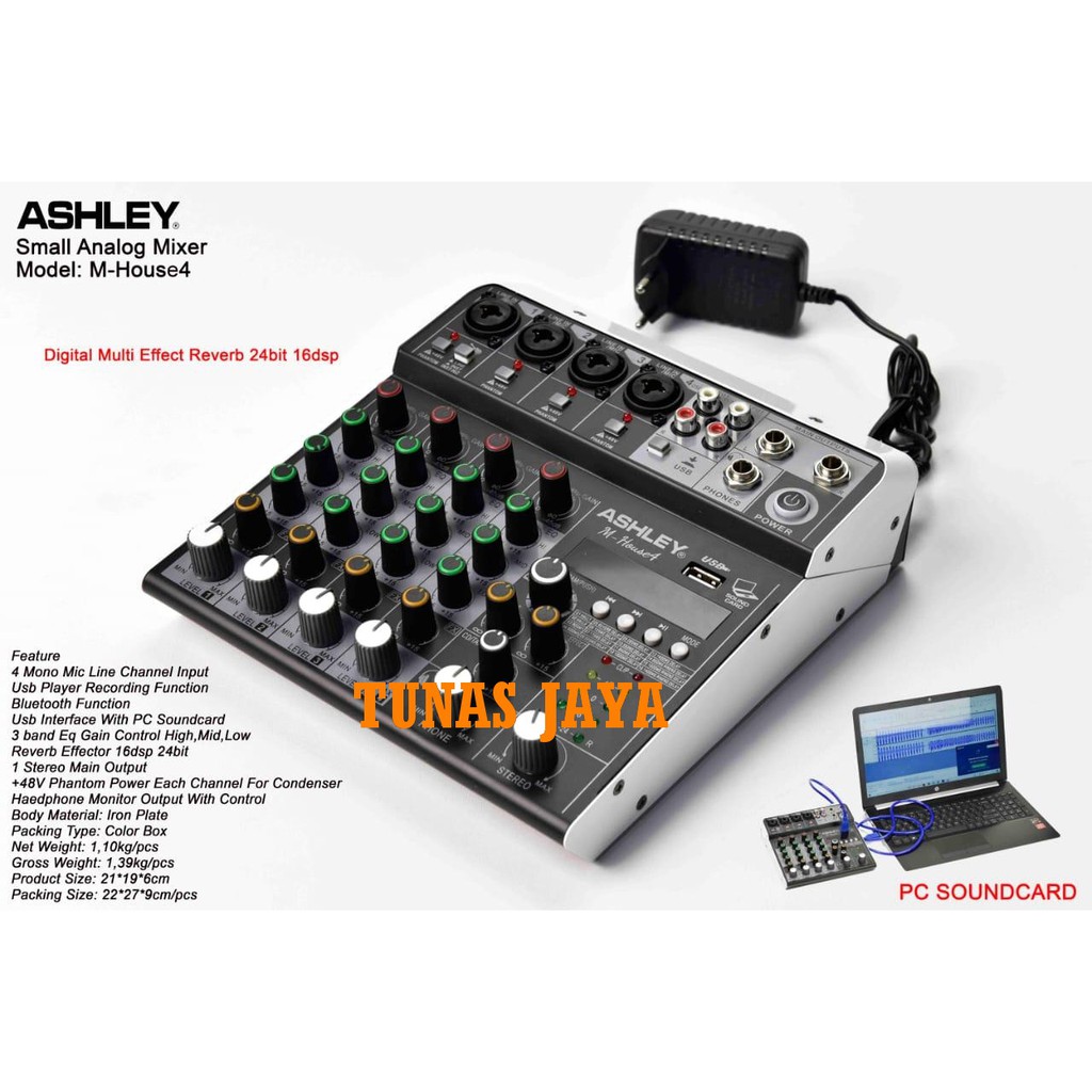 Mixer Audio ASHLEY Mhouse 4 Original Mhouse4 M house4 M house 4 | Shopee  Indonesia