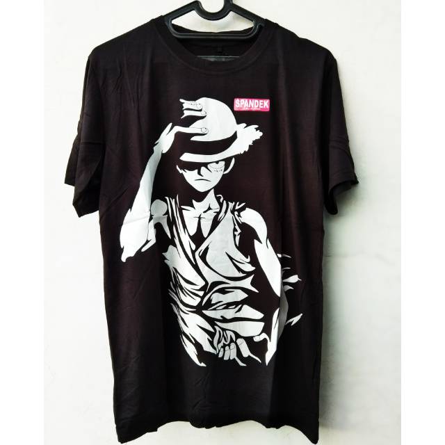 Jual Kaos / Baju Distro One Piece Topi Jerami Luffy Hitam Putih Indonesia|Shopee Indonesia 640_X_640_jpg